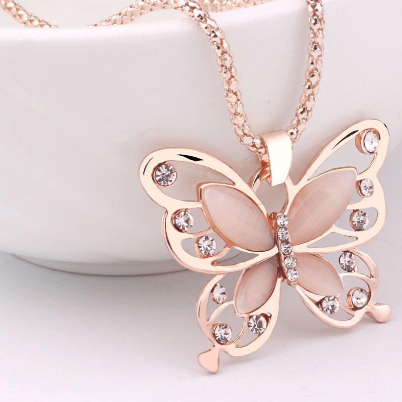

Sumeng 2026 New Necklace Choker Pendent Rose Gold Colorized Butterfly Pendant Premium Necklace Women s Gift Chain Sweater золотой