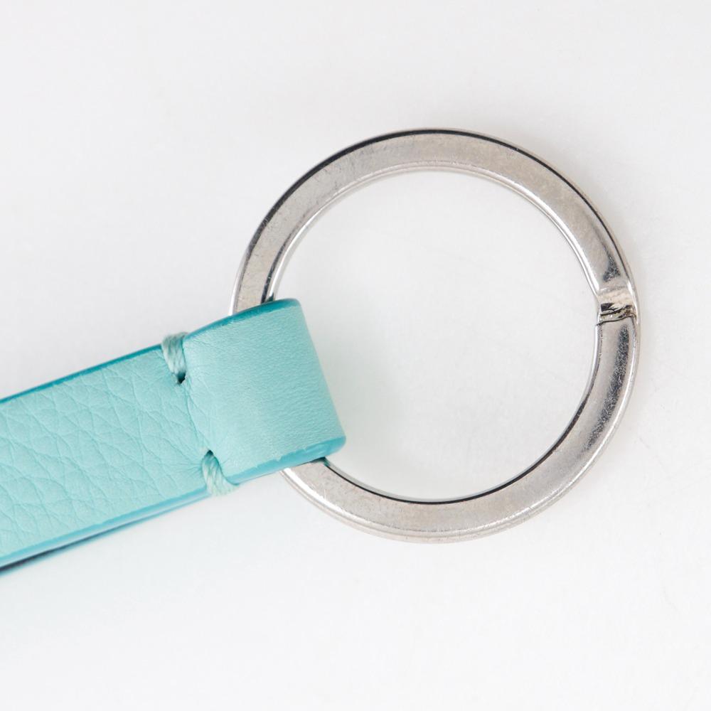 TIFFANY&Co. Key Ring Key Ring TIFFANY & Co. Blue/Silver Metallic/leather Unisex Used