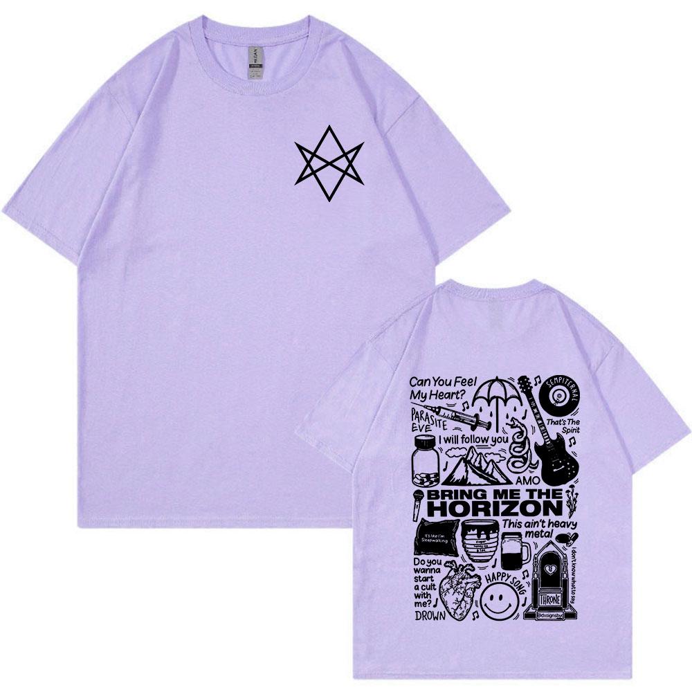 

BMTH BringMe TheHorizon Metal Band Merch Tshirt Unisex Women Vintage Hip Hop Oversized T Shirt Cotton Casual Short Sleeve Tshirts 4XL