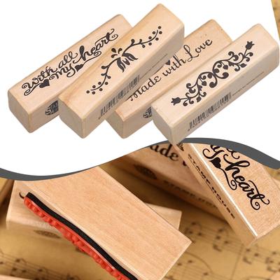 Floral Stamp for Scrapbooking Handwritten Wedding Craft Beautiful Design Wooden Rubber Flower Lace Stamp Decoration