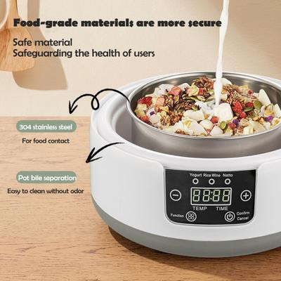 Máquina para hacer yogur eléctrica Yousheng con control de temperatura y tiempo ajustables Máquina para hacer yogur multifunción de 1,2 l Máquina para hacer yogur automática