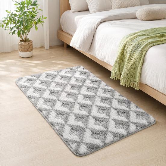 Jacquard Bathroom Rug Plush Fluffy Bath Mat