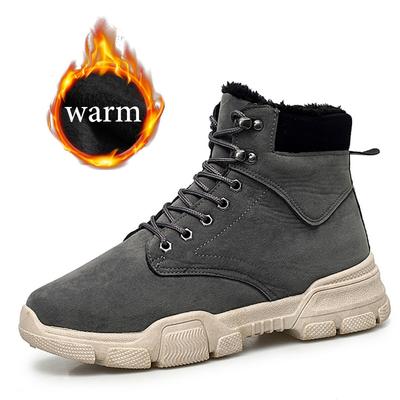 Winter Nieuwe Heren Enkel Sneeuwlaarzen Bont Pluche Warm Outdoor Sneakers Laarzen Mannelijk Klassieke Mode Woestijnlaars Casual Laarzen Botas Hombre