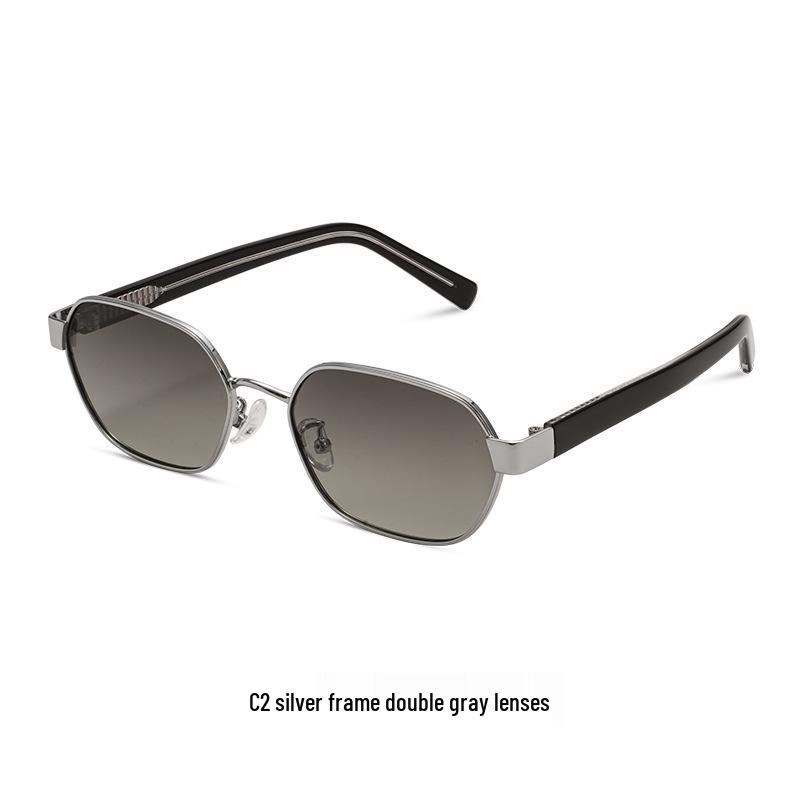 Retro Square Frame Slimming Sunglasses for Women - Anti-UV High-End Design