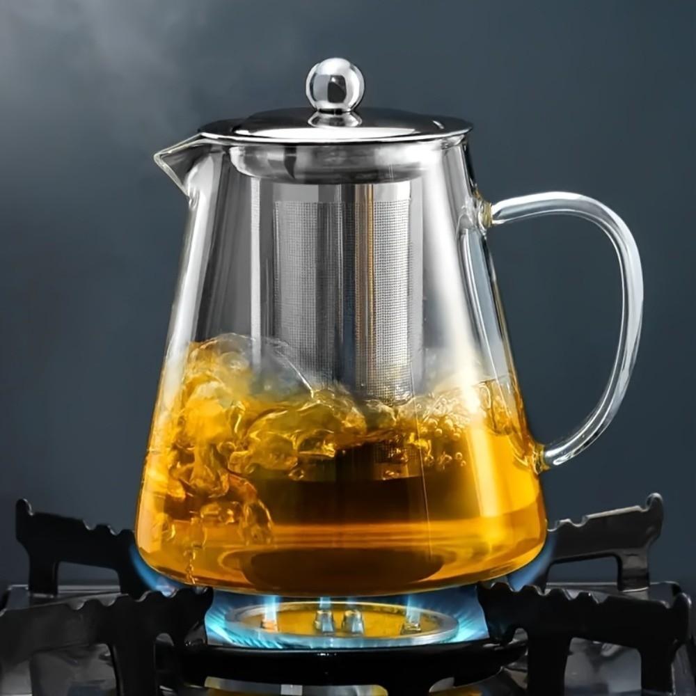 with Stainless Steel Infuser Clear Glass Tea Maker High Borosilicate Coffee Tea Pot Blooming Tea