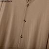 INCERUN Men's Lapel Neck Long Sleeve Buttons Knitted Casual Cardigan Tops