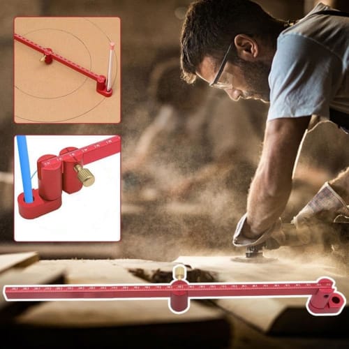 Woodworking Compass Scriber, 360 Degree Arc Marking Tool, High Precision, 30cm Woodworking Scribing Circle, Carpenter Marking Gauge, Adjustable Circle
