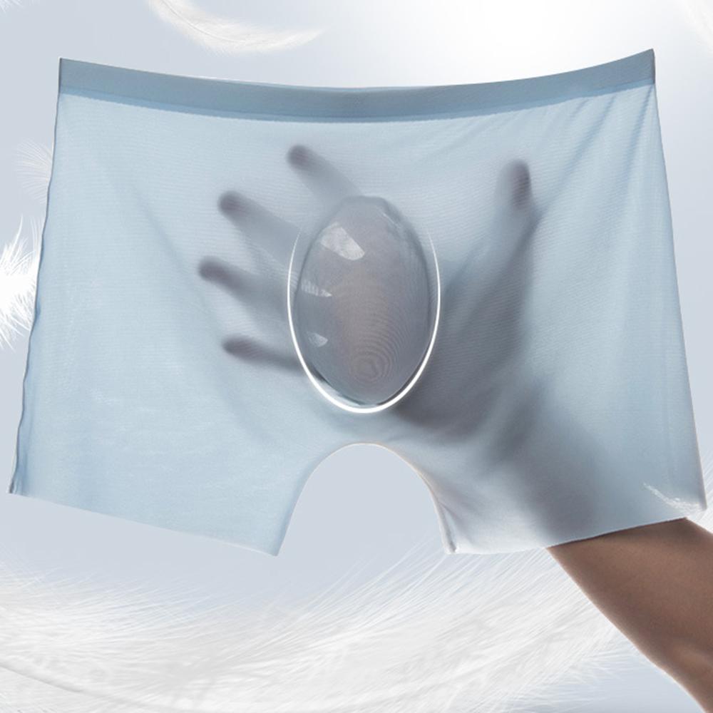 2 stk Herre Truser Herre Ice Silk Boxers Sømløse Sexy Undertøy Mann Ultratynn Pustende Boxershorts Herre Underbukser Boxershorts