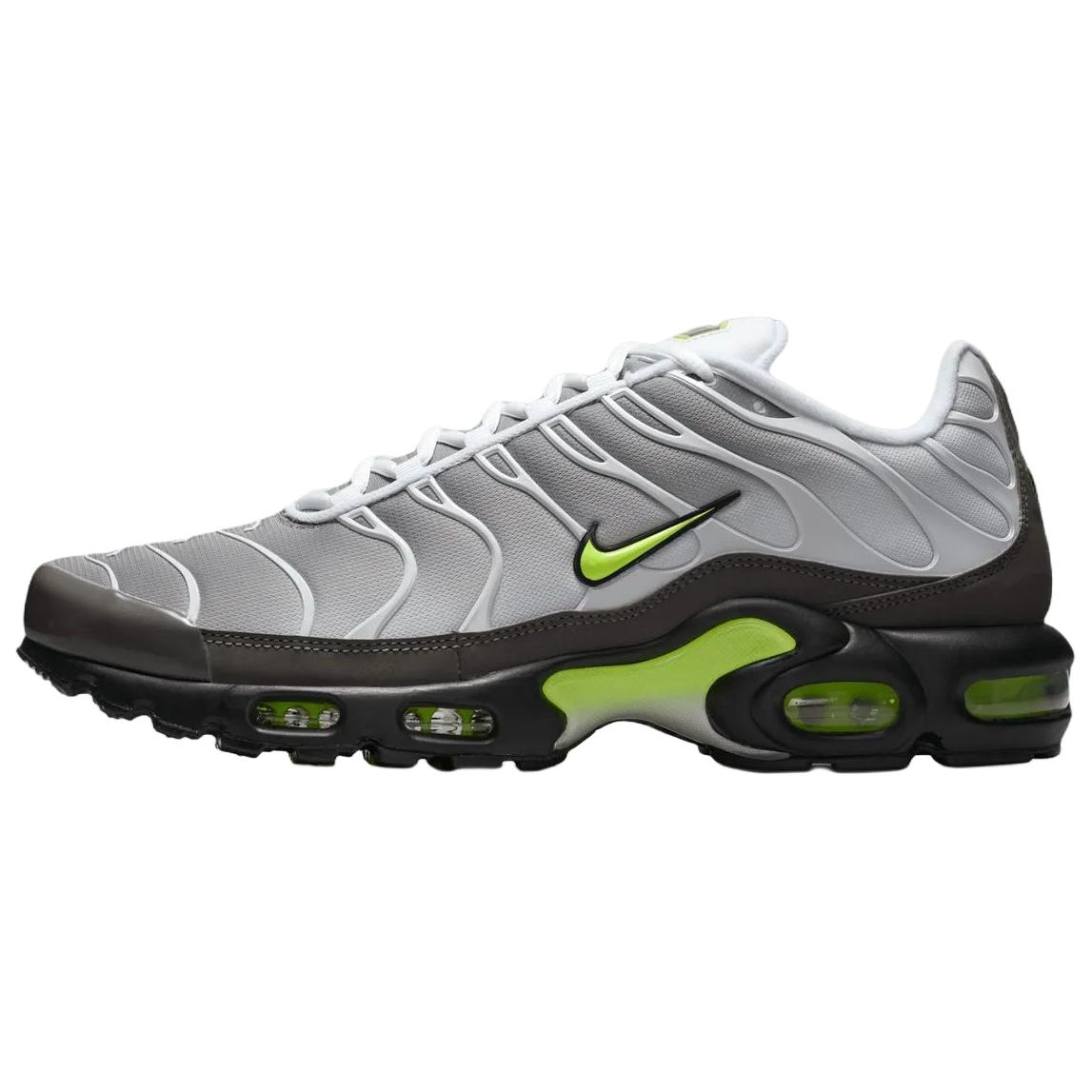 Nike Air Max Plus White Pearl Grey Neon Men Sneakers Yellow Black Neon-Yellow IQ0288-100 38.5