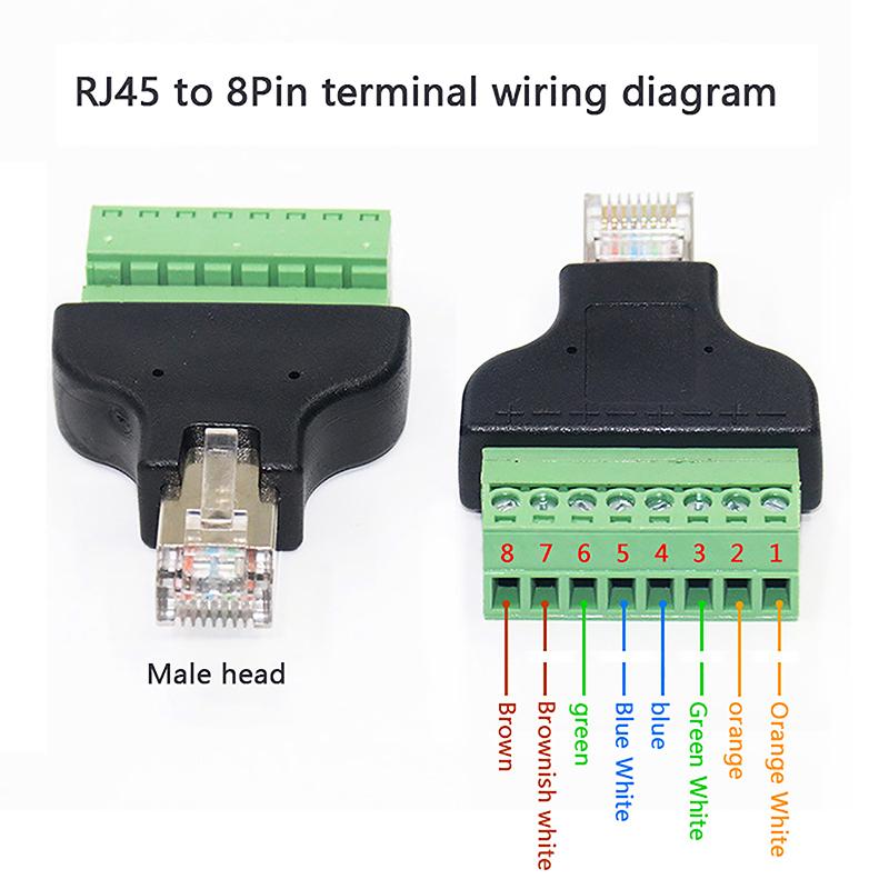 Computer Related Connection And Connectors Rj45 Female To Screw Terminal 8 Pin Connector Ethernet Cable Extender Adapter