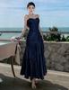 Sanya French Seaside Spaghetti Strap Ruffled Vacation Dress
