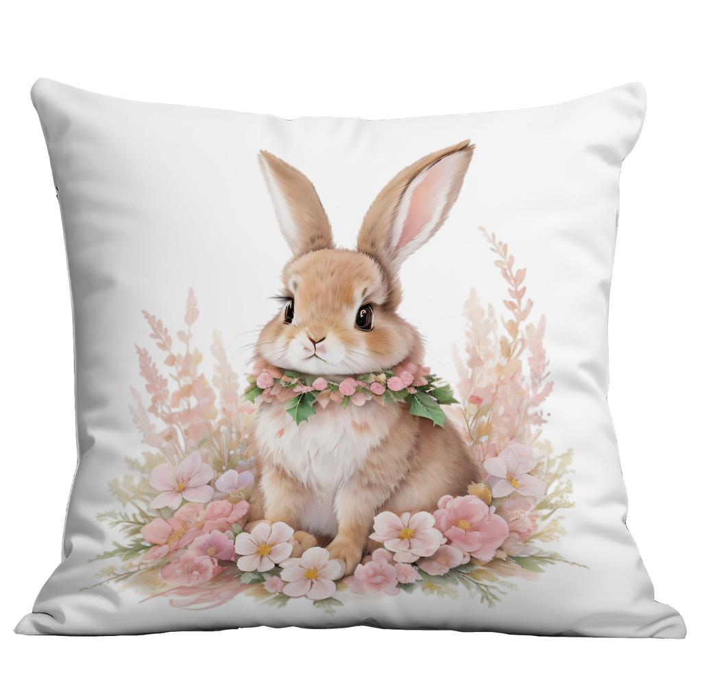New Easter Pink Cute Rabbit Printed Pillow Cover Sofa Home Ornament Pillow Cover Premium Durable Quality Useful