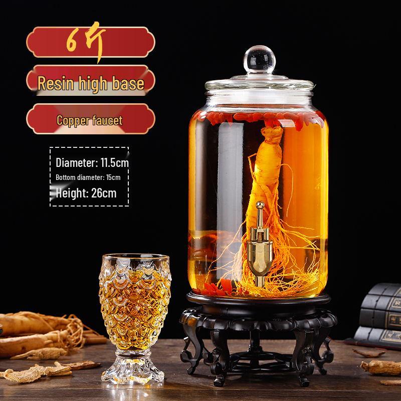 Glas-Infusionsbehälter mit Zapfhahn: 10-20 Jin Versiegelte Enzym- und Kimchi-Weinlagerung