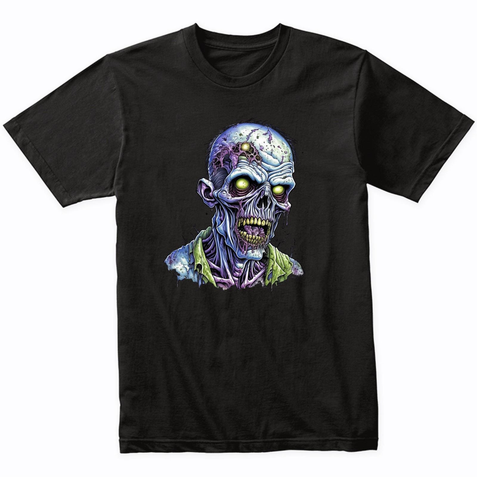 Creepy Zombie Scary Monster Halloween T-Shirt - Men s Halloween Shirt S