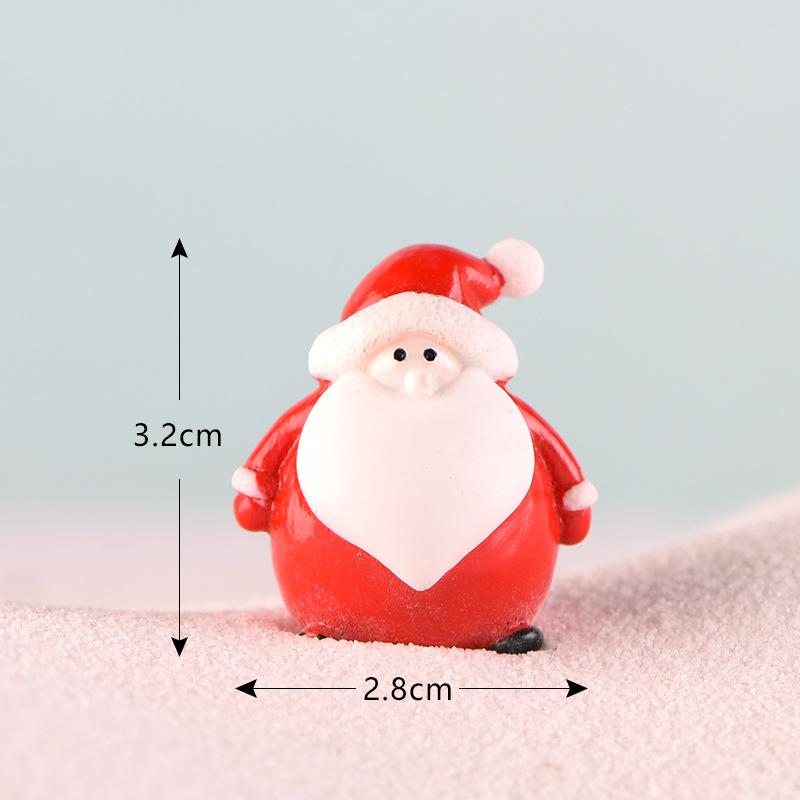 Christmas Tree Santa Claus Snowman Ornaments Miniature Garden Decor Figurines