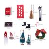 1 Set 1:12 Dollhouse Miniature Christmas Decor Fairy Door Elf Fence Tree Model DollHouse Accessories Kids Role Play Toy