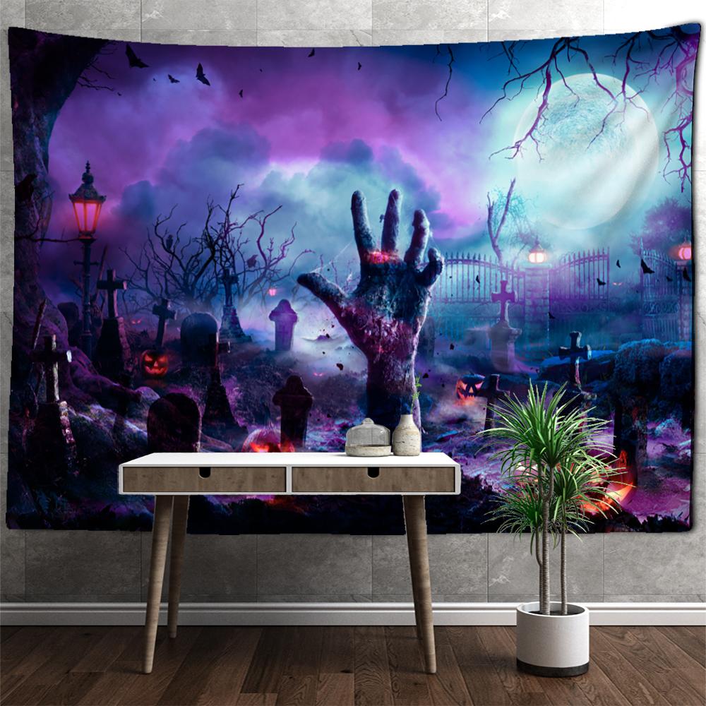 Horror Wizard Guitar Tapestry Wall Hanging Psychedelic Witchcraft Tapiz Art Residence Dormitory Decor