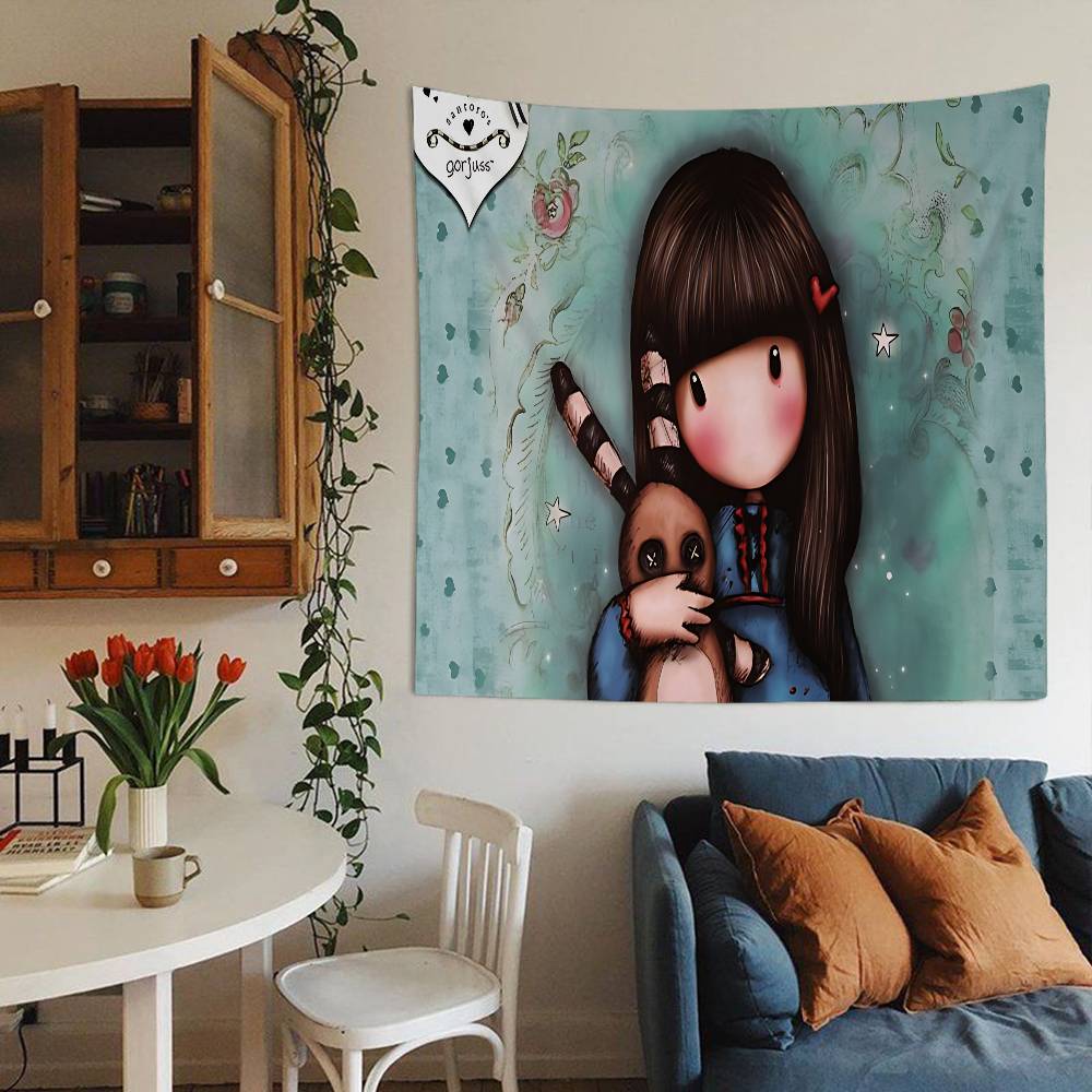 Cartoons SSantoro Gorjuss Hanging Bohemian Tapestry Bohemian Wall Tapestries Mandala Kawaii Room Decor