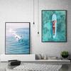 Holiday Sunset Beach Bus Surfboard Ocean Waves Surfing Poster Canvas Painting Wall Art Pictures for Room Home Decor Gift