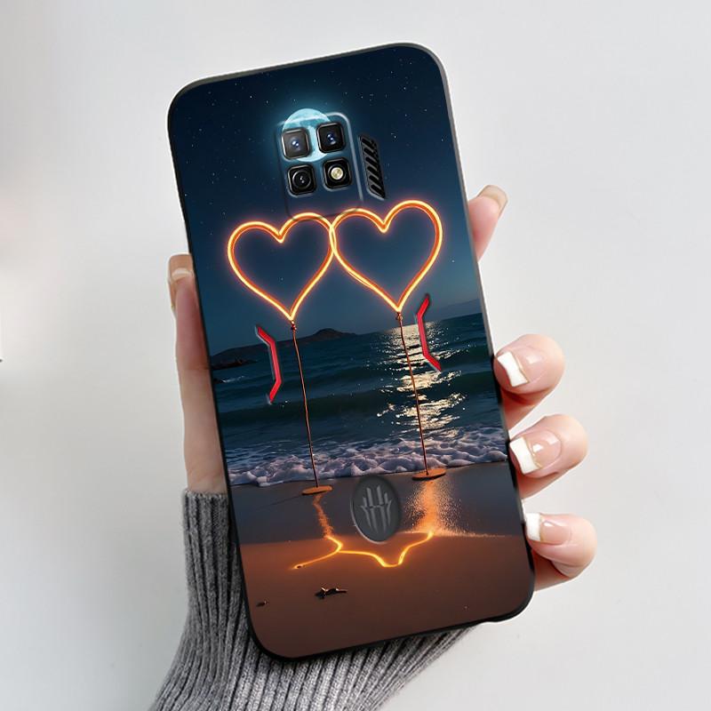 For Nubia Red Magic 7 Pro Case NX709J Back Cover Cute Heart Rabbit Black Soft TPU Phone Case For Red Magic 7S Pro NX709S Shell