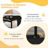 Dog Safety Gate Extendable Stair Gate Double Locking 74-80 X 76 Cm Black