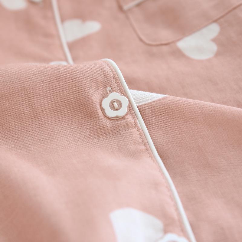 Women's 2023 Summer Cute Short Sleeve Cotton Pajama Set