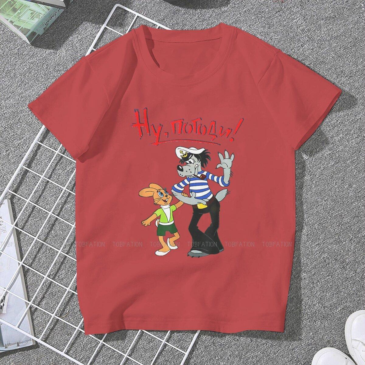 ZX Kids Russian Cartoon Women Clothes Nu Pogodi Wolf Hare Russian Cartoon Korean StyleTshirt Goth Vintage Female Top S