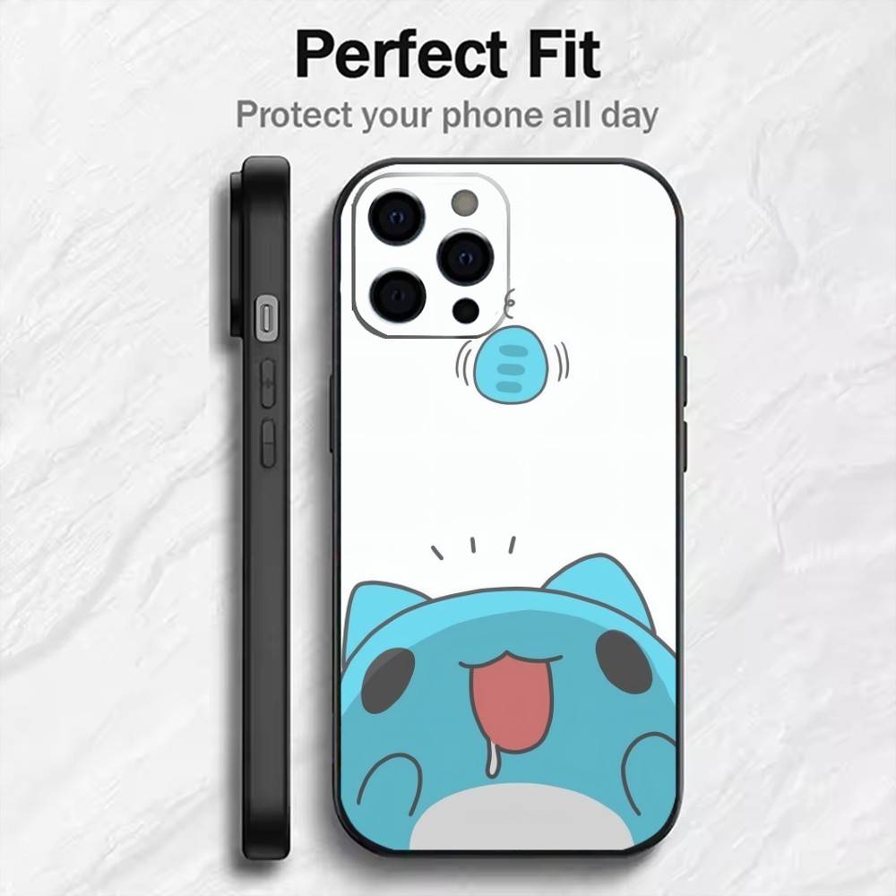Cute B-Bugcat CapooS Phone Case For iPhone17,16,15,14,13,12 Plus,Max Soft Silicone Black Cover