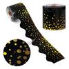 59ft Gold Confetti On Black Rolled Border Trim Decorative Bulletin Board Border with Wavy Line Design for Wall Desk Window Door School Classroom Decor