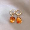 Maillard Amber Halo Geometric Earrings - Hong Kong Style