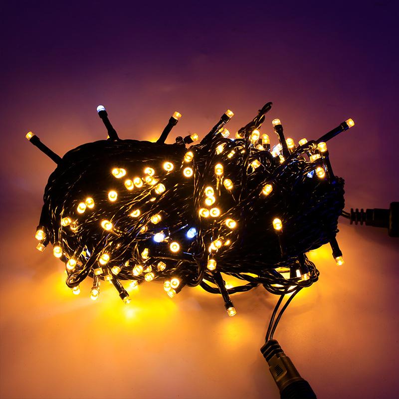 

20M/Roll 200LED Outdoor LED String Fairy Light Waterproof Black Cable EU Plug Garland Lamp Christmas Patio Garden Decor Lighting теплый белый