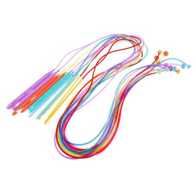 Plastikhäkelnadeln Afghanische Häkelnadeln Rundstricknadel-Set Flexible Werkzeuge für Teppiche Sofakissen Pullover DIY