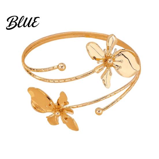 Feminine Armlet Bracelet Flower Arm Cuff Women Upper Adjustable Open