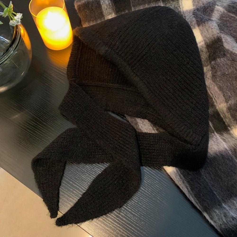 Warm Knitted Hooded Hat Windproof Neck Collar Scarf Cap Korean Balaclavas Cap  Beanie