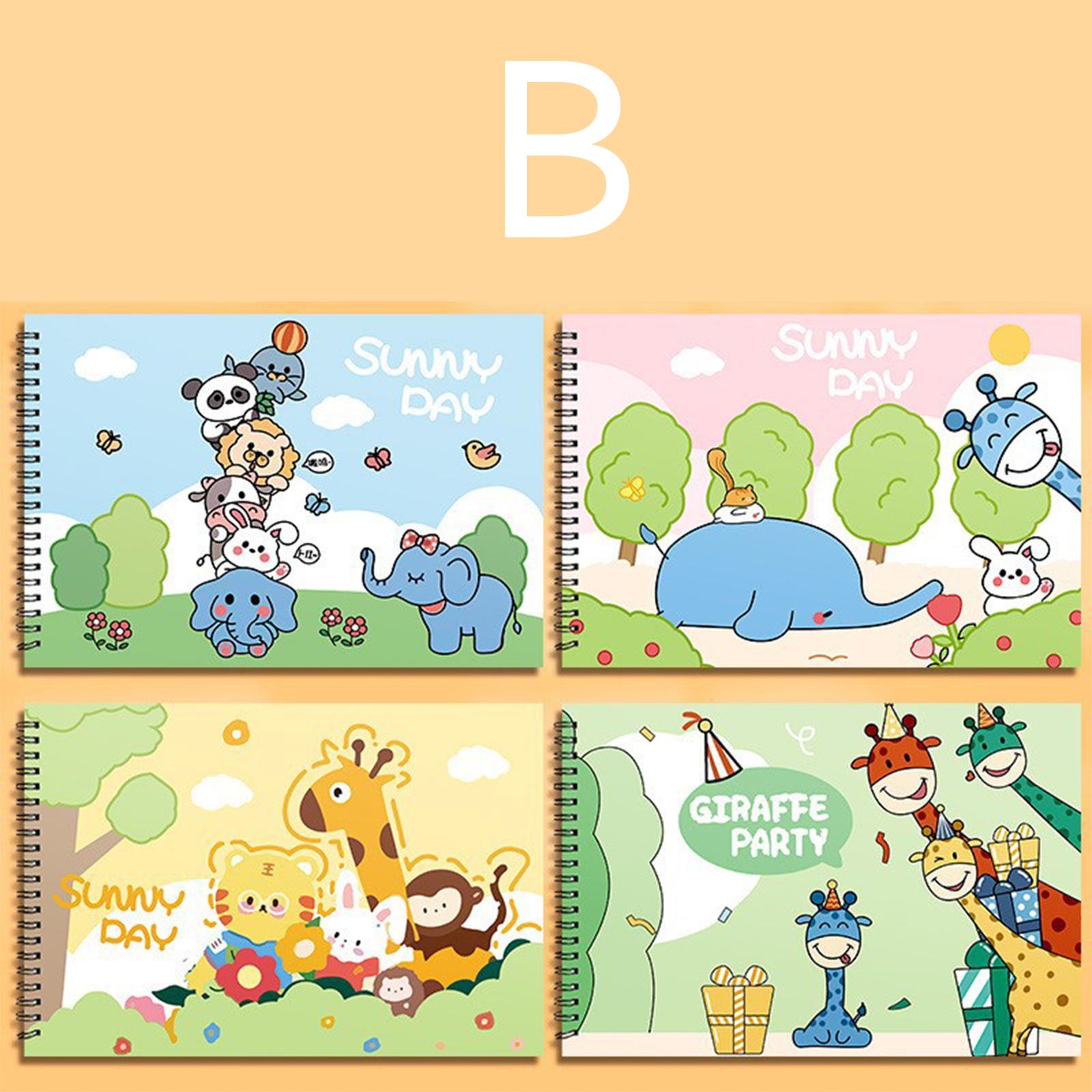 

Иллюстрированная книга с наклейками, милая детская иллюстрированная книга с героями мультфильмов, формат А4, альбом для рисования в детском саду, художественный альбом для эскизов