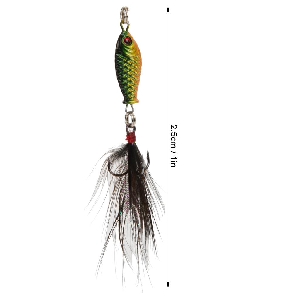 4Pcs Feather Bait Lures Durable with Hook Fishing Tackle Accessories 5.2g 2.5cm