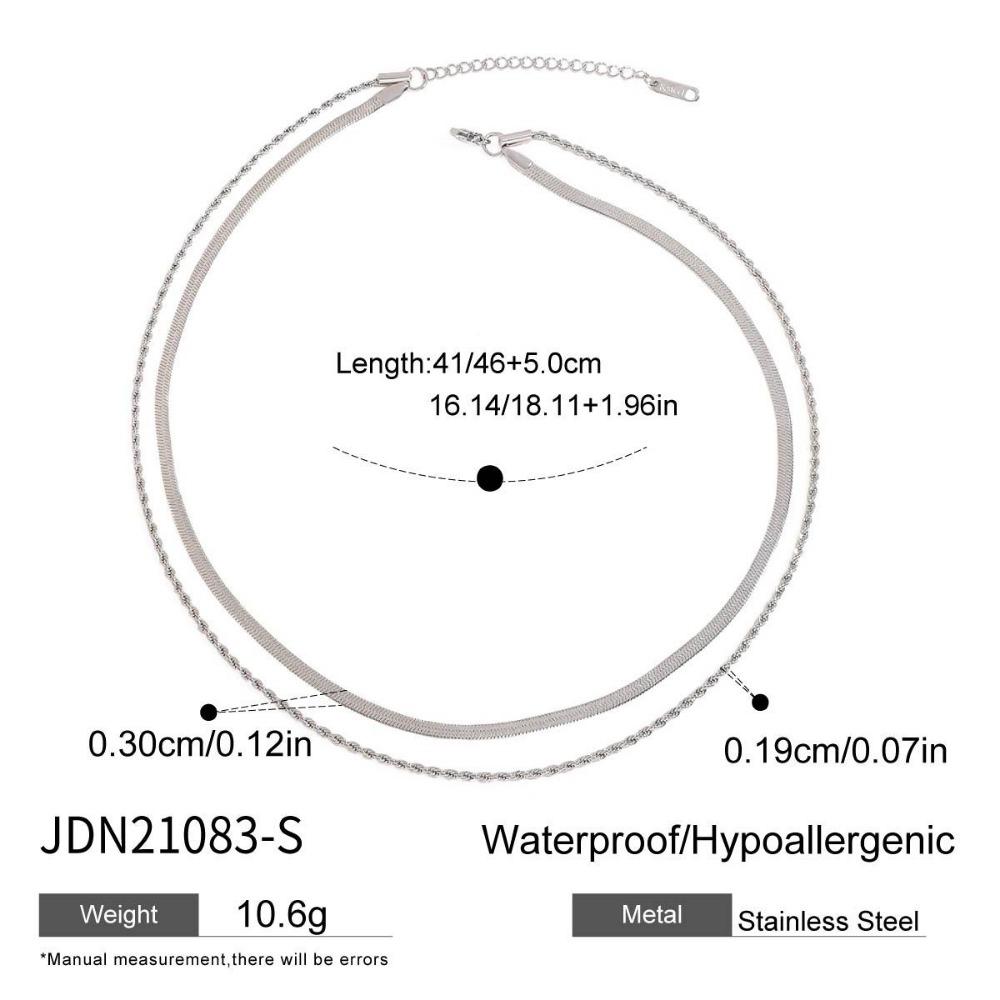 Double-layer Stacked Titanium Steel Necklace Light Luxury High-end Clavicle Chain Stainless Steel Jewelry Does Not Fade