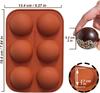 6 Holes Medium Semi Sphere Silicone Molds, 2 Packs Half Sphere Silicone Baking Molds for Making Chocolate, Cake, Jelly, Dome Mousse