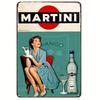1 pz Decorazione Casa Stanza Segno Vintage Pin-Up Girl Martini Arte Metallica Rétro Azzurro Chiaro Con Bottiglia Vetro Classica Consegna Locale