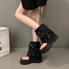 Fashion Retro Thi Heel Roman Booties Women's Faion Toe Cover High Top Sandals Heightening Zipper ort Boots Summer New Arrival