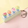 4-Key Reduce Pressure Toy Fruit Mini Keychain Pendant Push Button Keychain  Reduce Anxiety