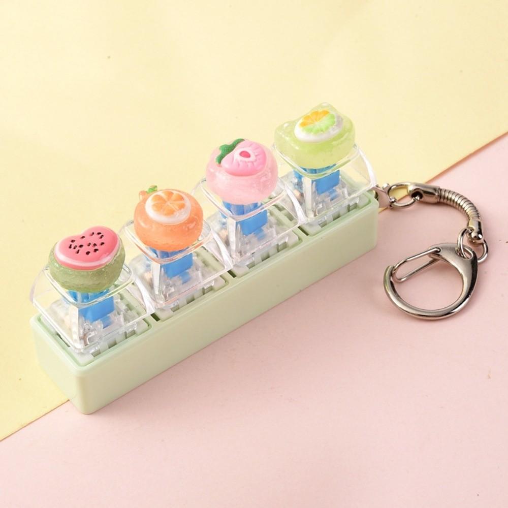 4-Key Reduce Pressure Toy Fruit Mini Keychain Pendant Push Button Keychain Reduce Anxiety
