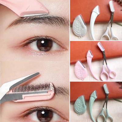 3 stücke Augenbrauen-trimmmesser Augenbrauen-gesichtsrasierer Für Frauen Augenbrauenschere Mit Kamm Brauentrimmer Schaber Zubehör Schönheitswerkzeuge