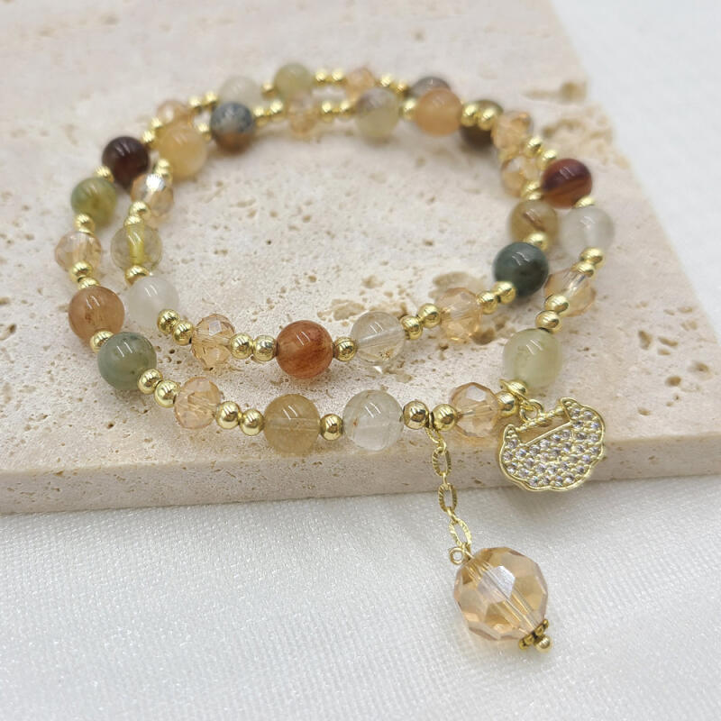 Kristallpärlhänge Ädelstensarmband