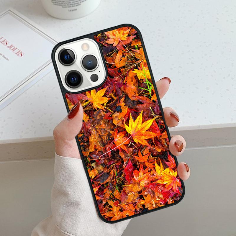 Autumn Falling Leaves Maple Phone Case For iPhone 17 Air 11 12 13 14 15 16 Pro Max Cover For iPhone 17 Air Max Plus