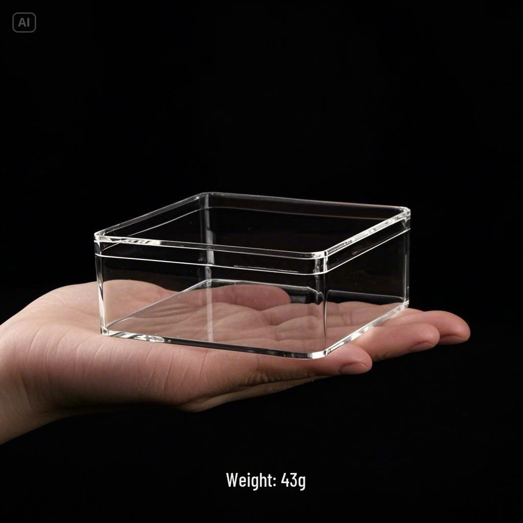 Transparent Square Acrylic Storage Box for Figures - Dustproof Food-grade Plastic, PS Wedding Candy Box with Lid