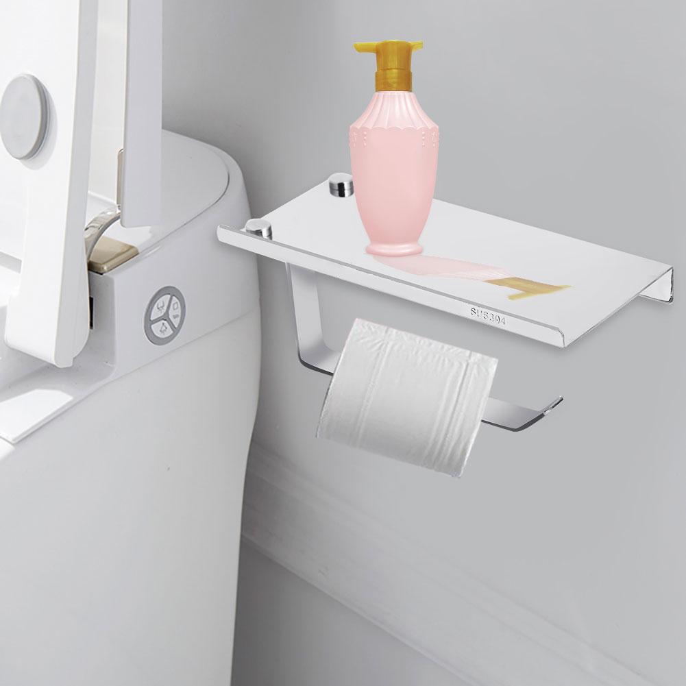 Toilet Paper Roll Holder Wall Mount Stainless Steel Bathroom Towel Tissue Rack