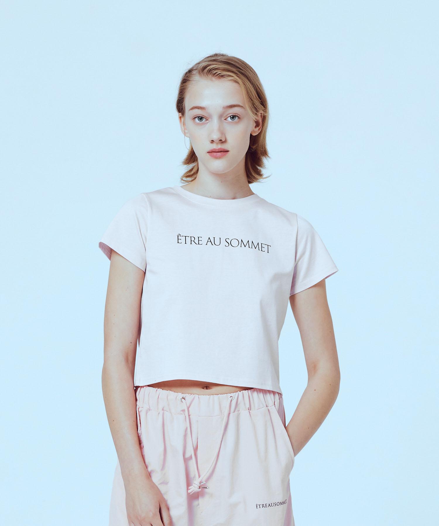 Etosome Premium Silket Logo Crop Top (Light Pink)