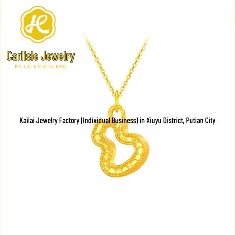Shuibei 999 Fine Gold Slim Waist Necklace: 3D Hard Gold Women's Pendant Charm, Popular Live Broadcast Hot Seller.