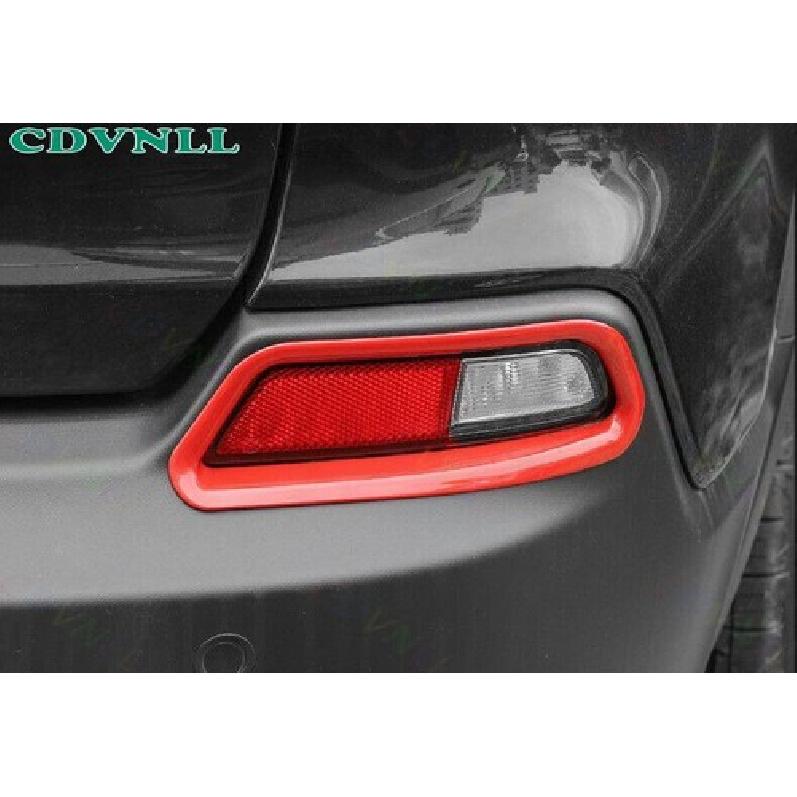 For Jeep Cherokee - Bright Red Car Rear Fog light Decor Frame Trim 2PCS
